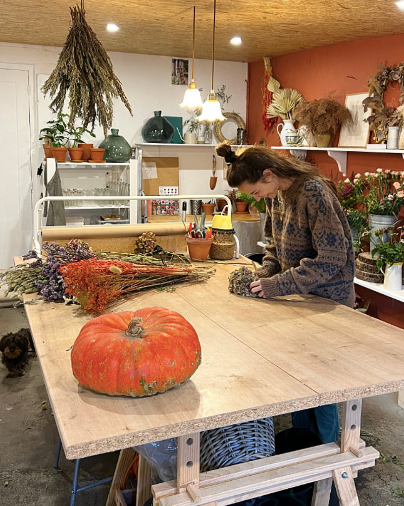 Atelier couronne de fleurs séchées