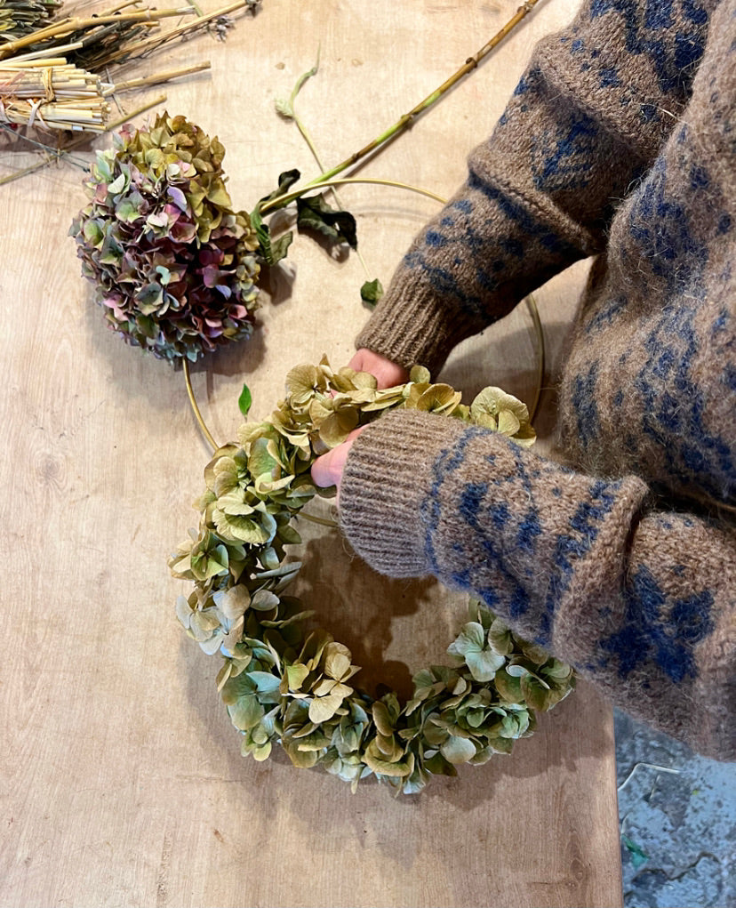 Atelier couronne de fleurs séchées